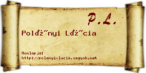 Polányi Lúcia névjegykártya
